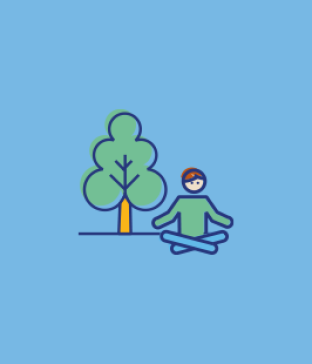 Person in front of tree